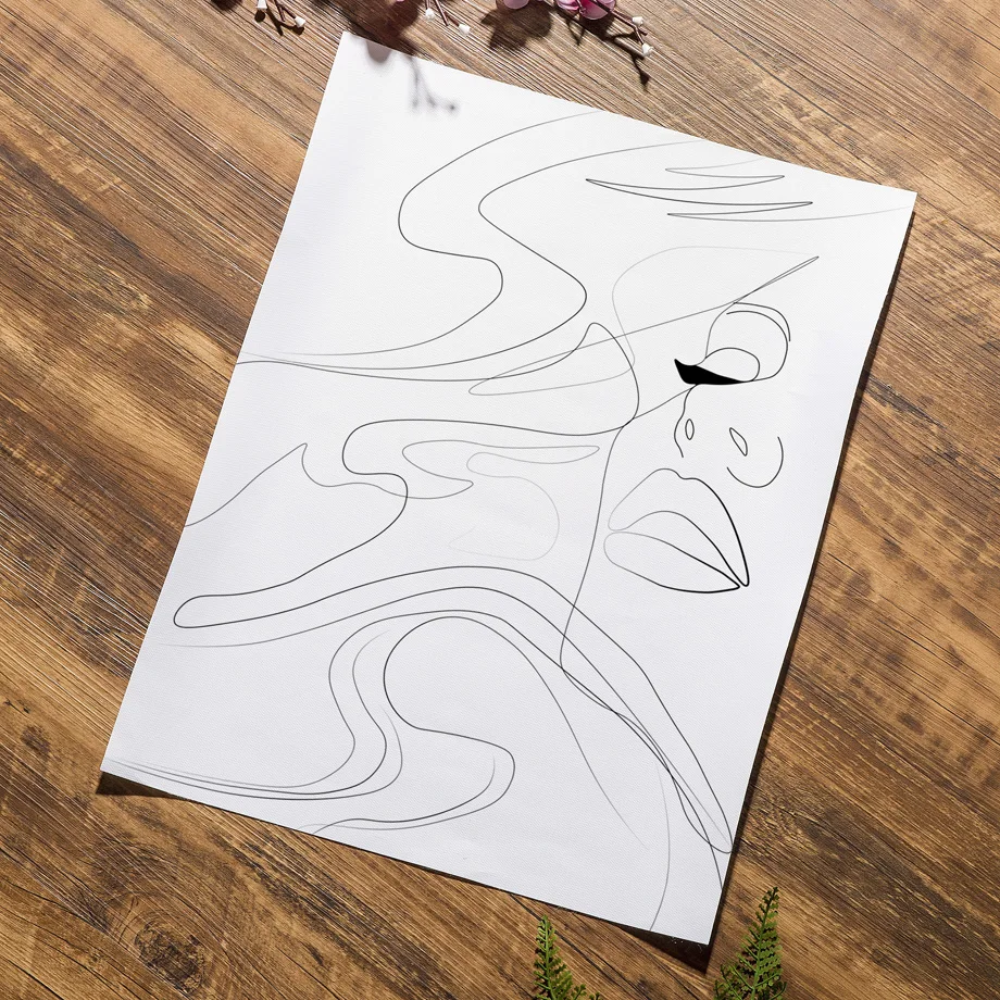 

Abstract Line Drawing Girl Figure Wall Art Canvas Painting Nordic Posters And Prints Wall Pictures For Living Room Decor