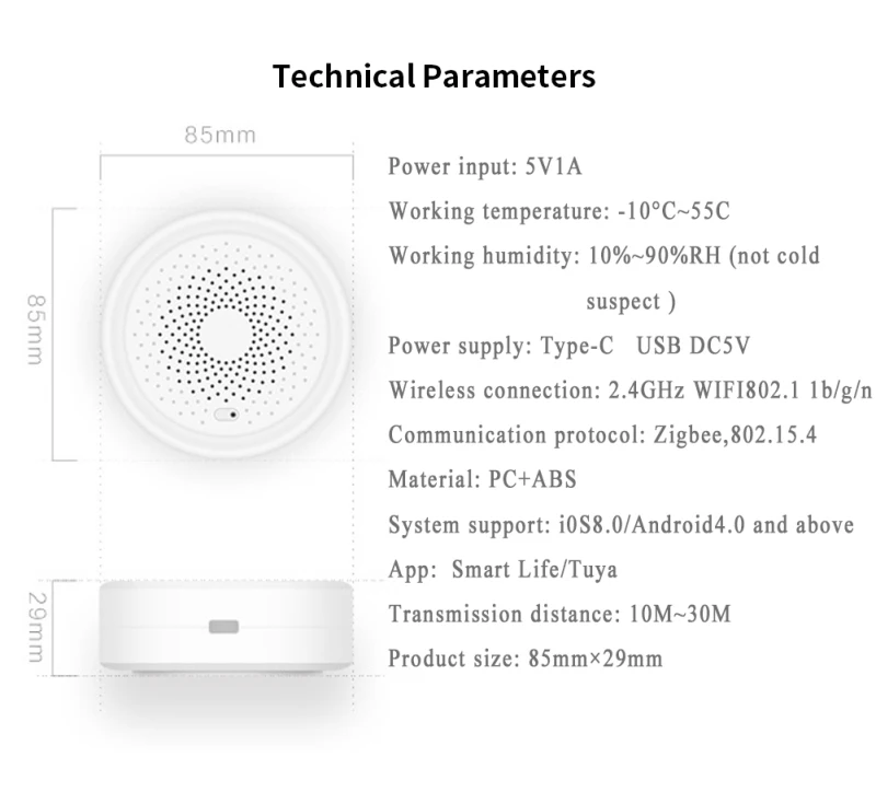 

Tuya Zigbee Bridge Smart Home Zigbee Gateway Hub Remote Control Zigbee Devices Via Smart Life APP Works With Alexa