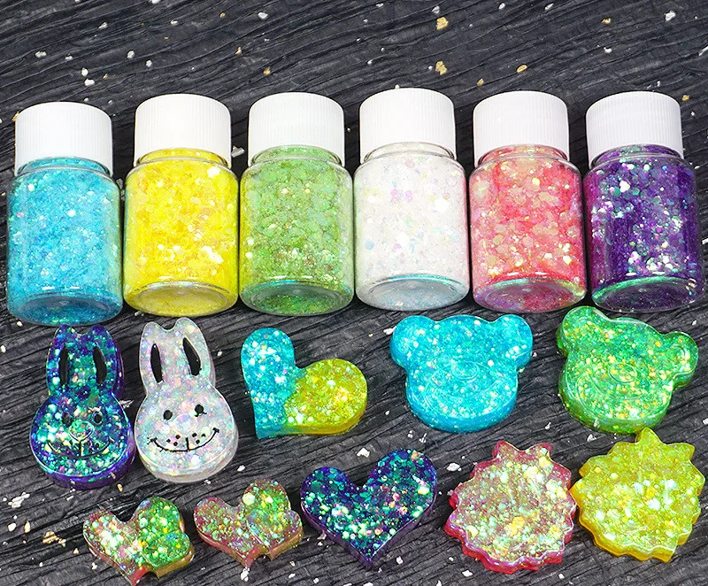 

1 Bottle Nail Mica Glitter Sparkly 3D Shiny Glitter Colorful Sequins Nail Art Decoration Kit flash
