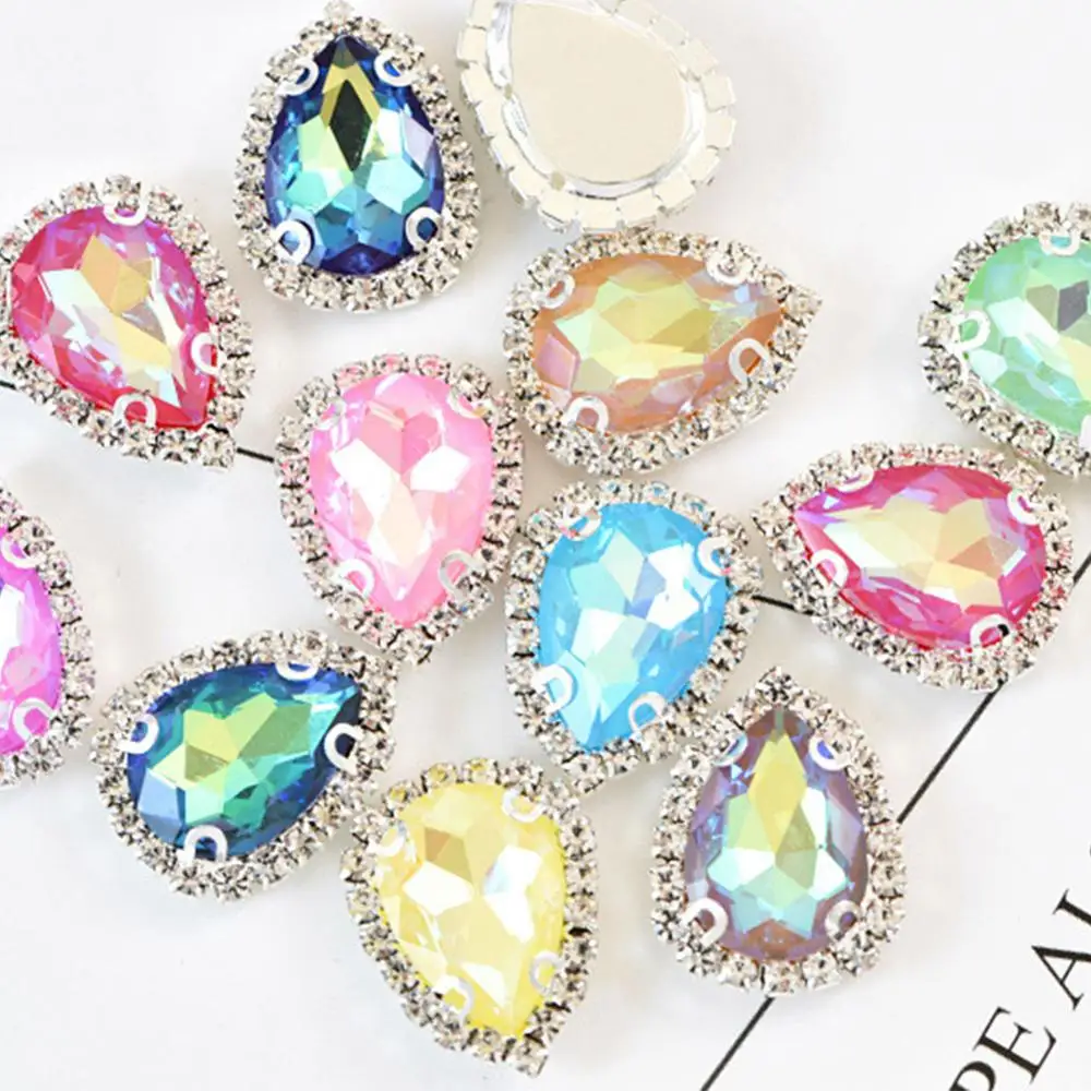 Новый бренд 10 шт. роскошный стеклянный кристалл сверло кружева капли воды стекло