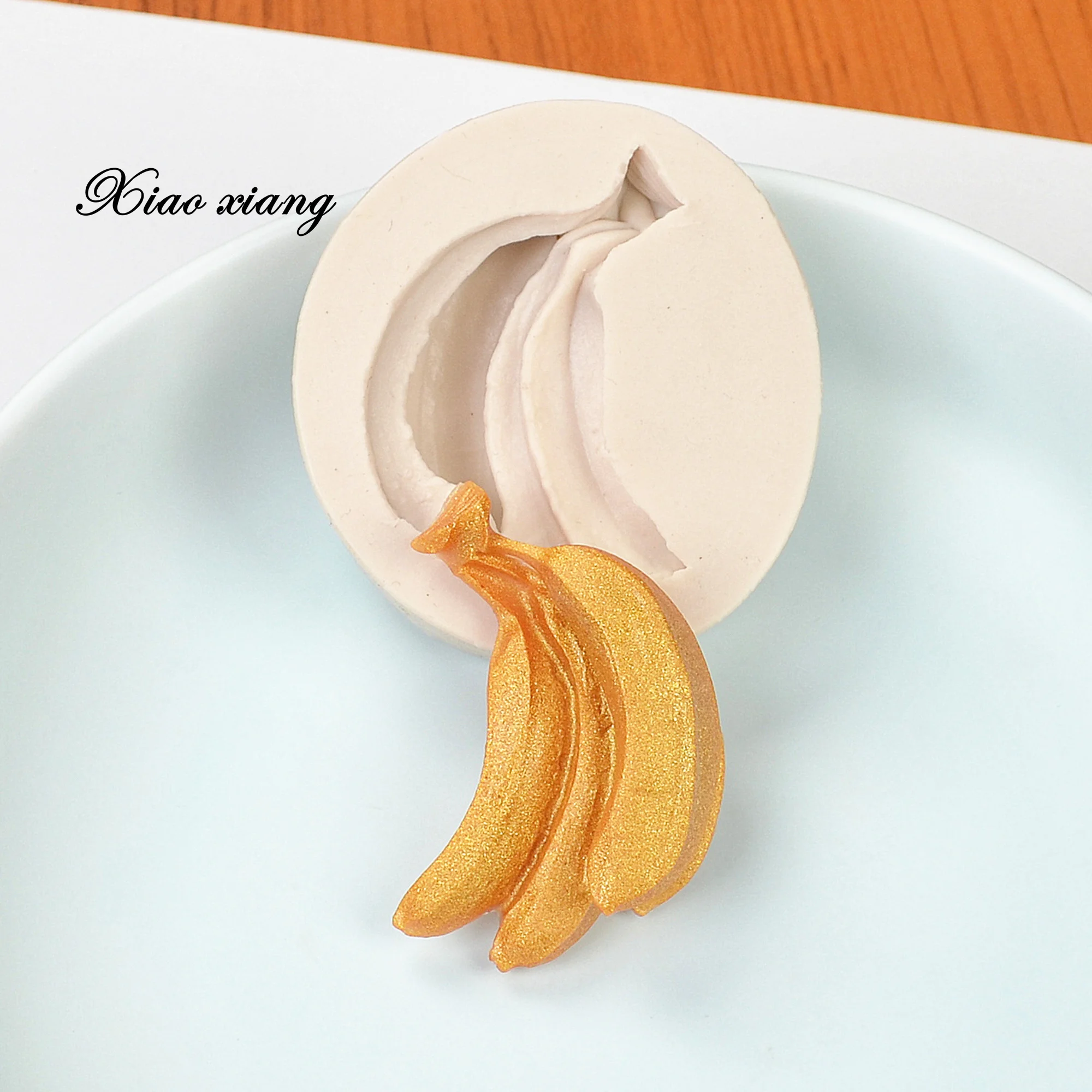 3D банан силиконовый Fondant (сахарная) пресс-формы для выпечки шоколада прозрачная