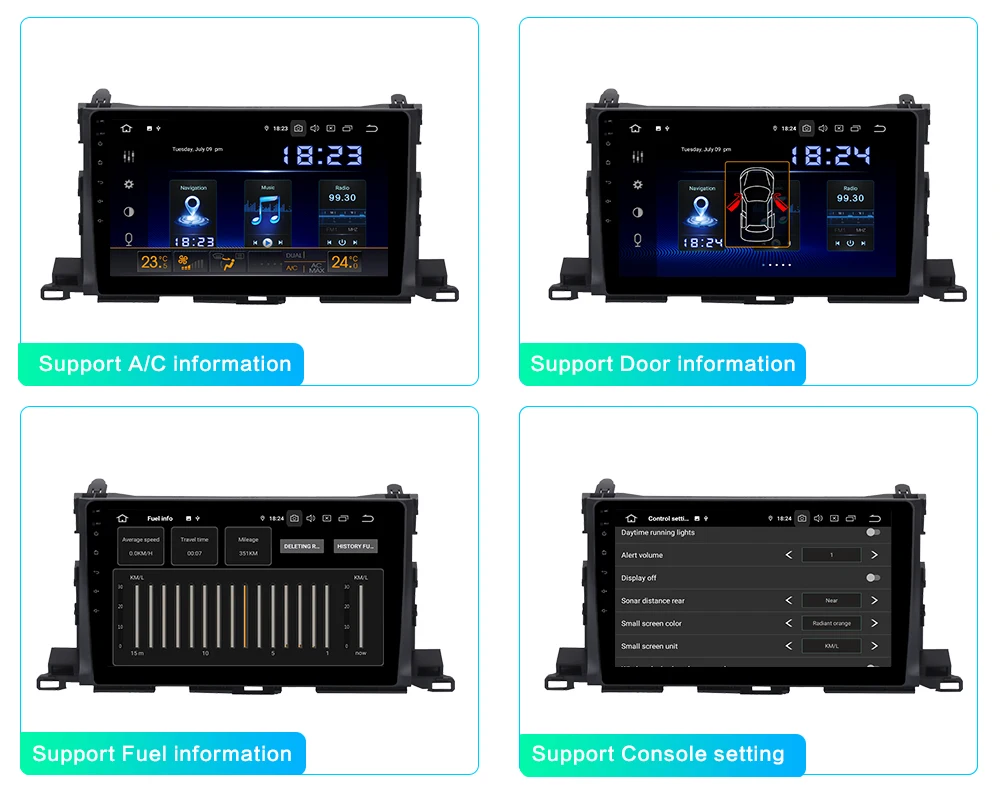 Dasaita 10," Автомобильный мультимедийный 1 Din Android 9,0 для Toyota Highlander gps стерео Bluetooth MAX6 64 Гб rom
