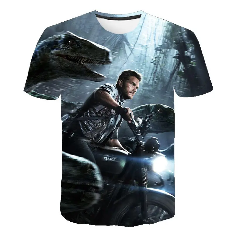 

3D Printing Jurassic Park Men's T-shirt Men's and Women's T-shirt Casual Top Jurassic World Tee Cool Children's T-shirt