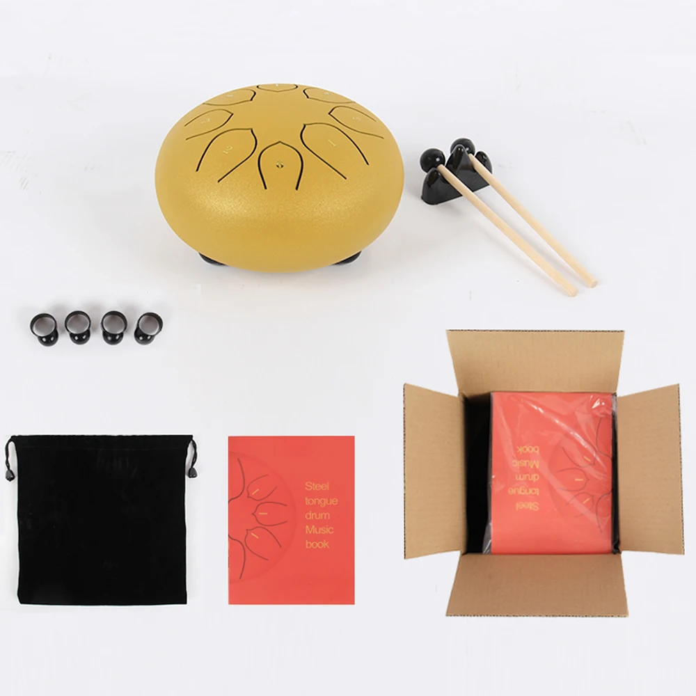 6 дюймов 8 Note стальной барабан для языка набор мелодий ручной с барабанной