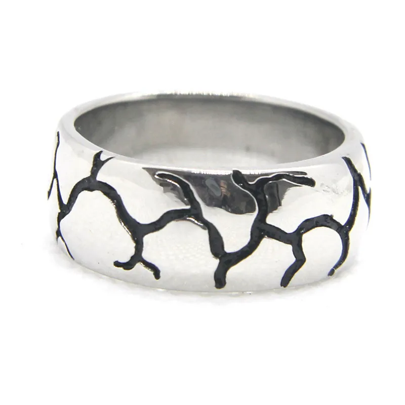 Мужское кольцо с трещинами из нержавеющей стали 316L|Кольца| |