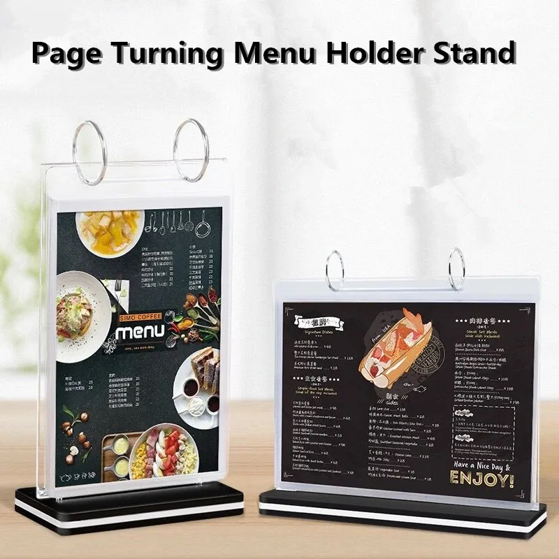 

A4 Menu Holder Display Acrylic Sign Holder Note Holder Table Poster Stand Price Tag Holder Display Stand For Store Restaurant