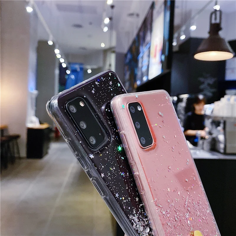 Прозрачный мягкий блестящий чехол для телефона Samsung Galaxy A6 plus A6S A8plus J8 A7 A9 2018 A9s A750