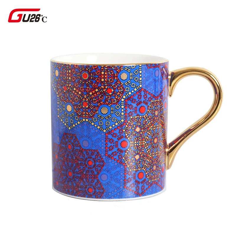 Цветная кружка новинка дизайн для воды с молочным соком синим золотом пива