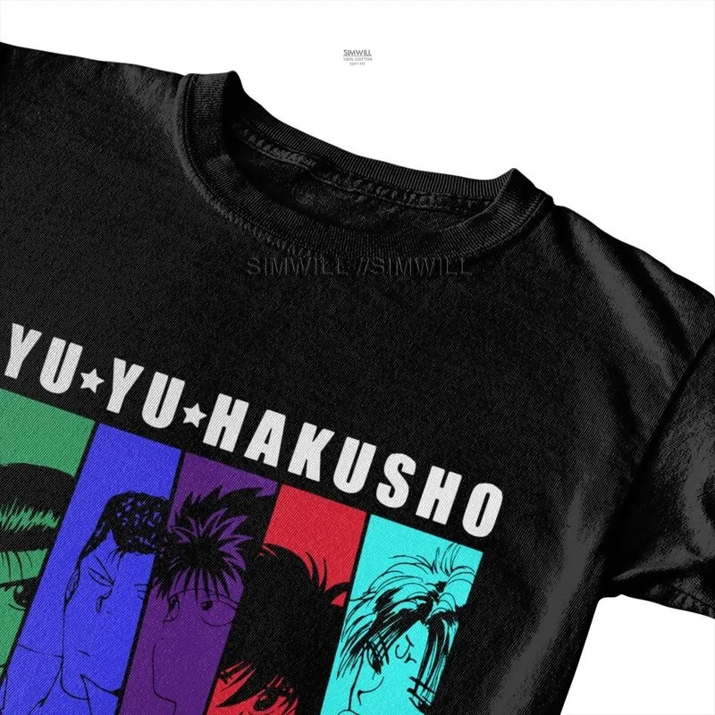 Футболка Yu Hakusho мужская с коротким рукавом хлопковая тенниска Yusuke Urameshi Kurama Hiei