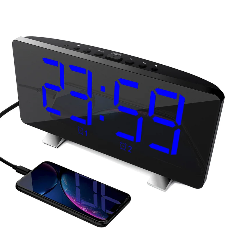 Светодиодный цифровой будильник с USB зарядкой светодиодный дисплей большим