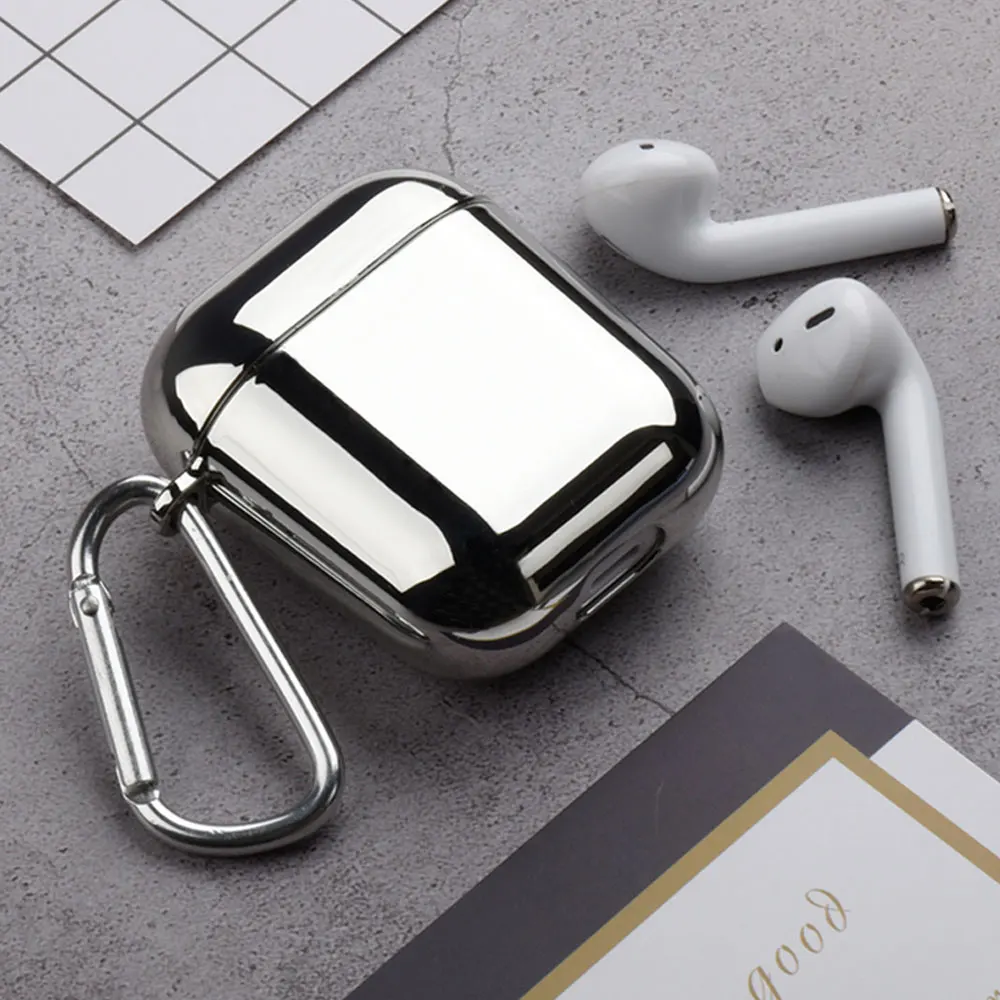 Роскошный Золотой металлический наушник для Airpods 1 2 жесткие чехлы AirPods 1:1 защитный