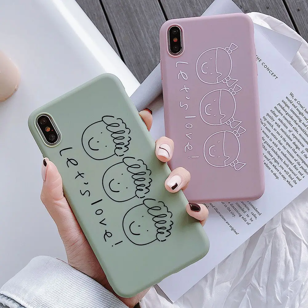KISSCASE милый мультфильм пара телефон чехол для iPhone XR 7 8 6 6S Plus X XS MAX матовый мягкий