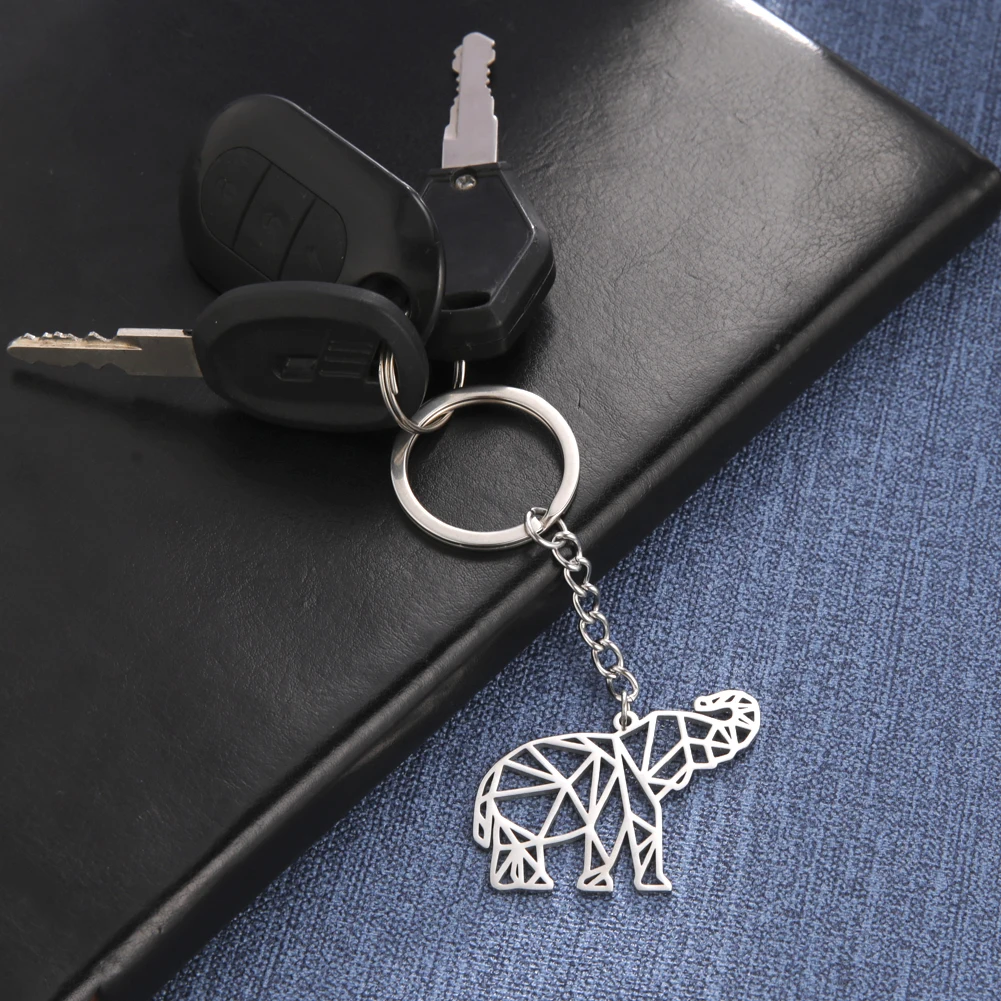 Unift Брелок с волком кошкой модным геометрическим рисунком животного брелок для