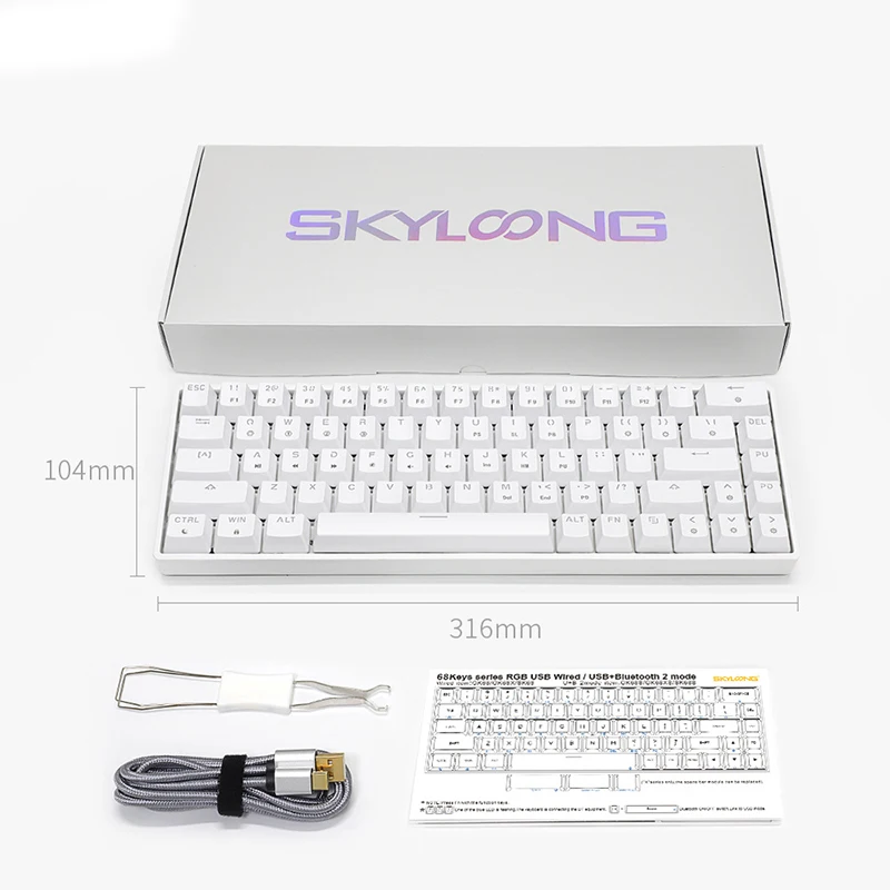 skyloong gk68 gaming mechanical keyboard wired programmable optical hot swappable rgb backlight 68 key gamer keyboard for pcwin free global shipping