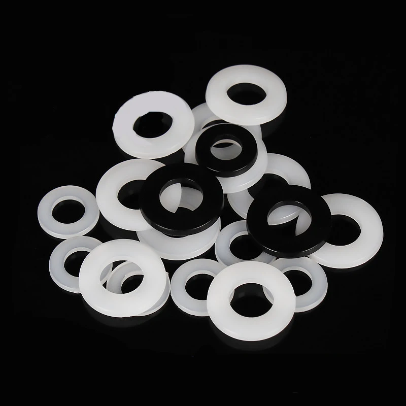 

M2 M2.5 M3 M4 M5 M6 M8 M10 M12 M14 M16 M18 M20 White Black Nylon Plastic Flat Washer Plane Spacer Insulation Seals Gasket Ring