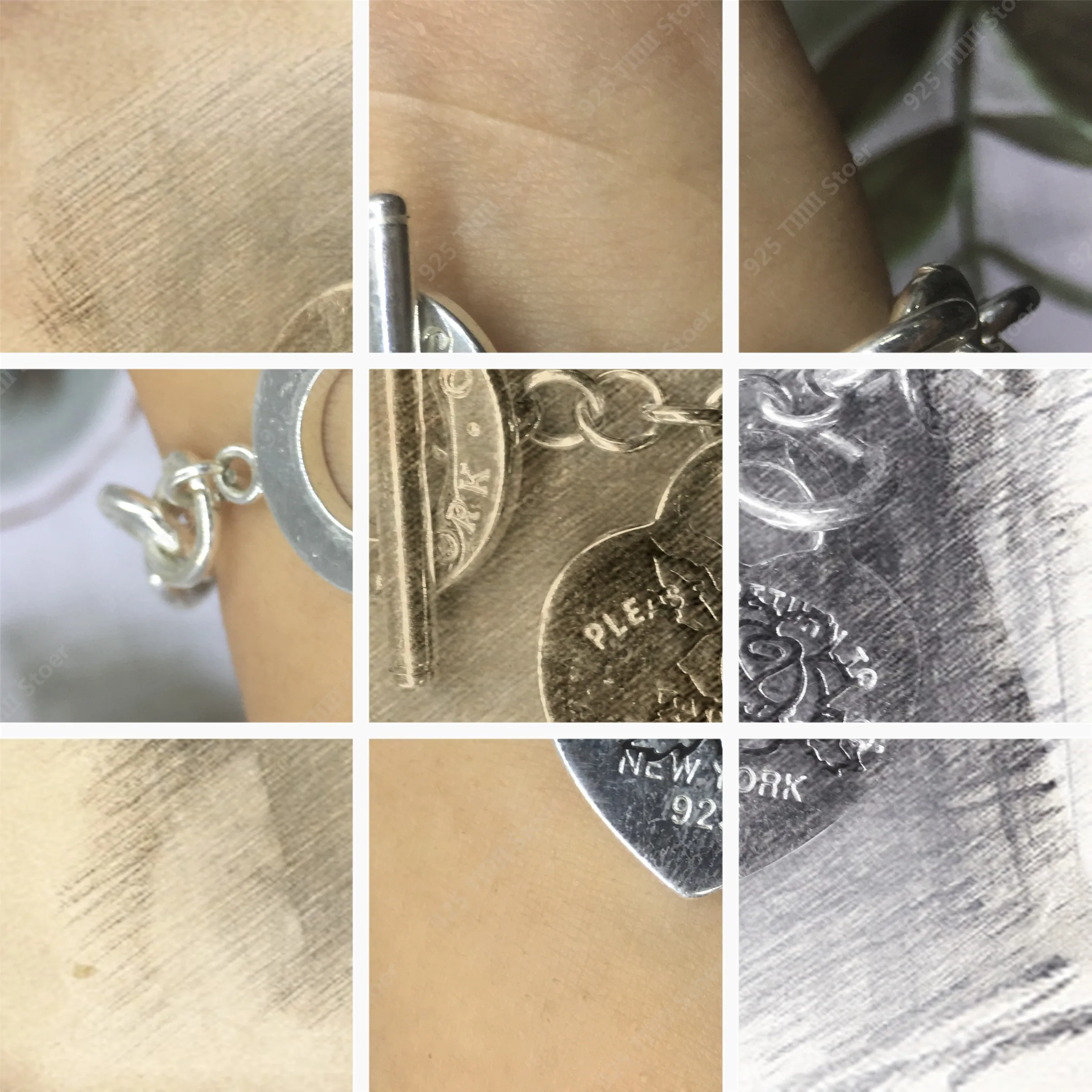 

The new 2021 S925 pure silver heart-shaped bracelet, men and women rose high quality holiday gifts, the original 1:1