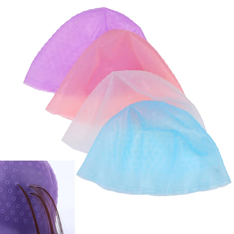 

Silicone Cap Reusable For Professional Salon Dye Hair Coloring With Hook For Hair Care Styling Tool Hair Care