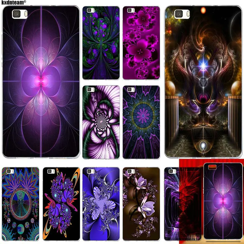Фиолетовый абстрактный Мандала прозрачный мягкий ТПУ чехол для мобильного