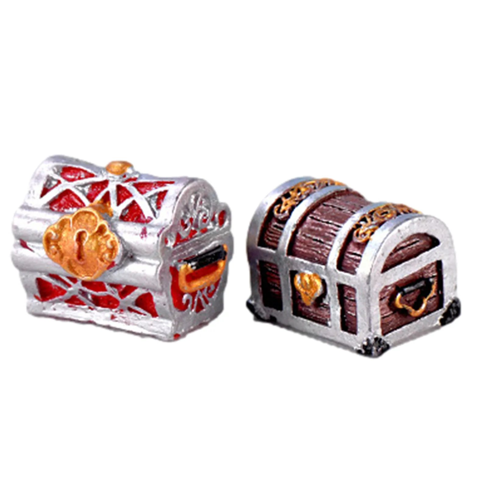 

Retro Pirate Treasure Box Treasure Gold Coins Box Mini Resin Cartoon Mediterranean Seabed Ornaments Favorable