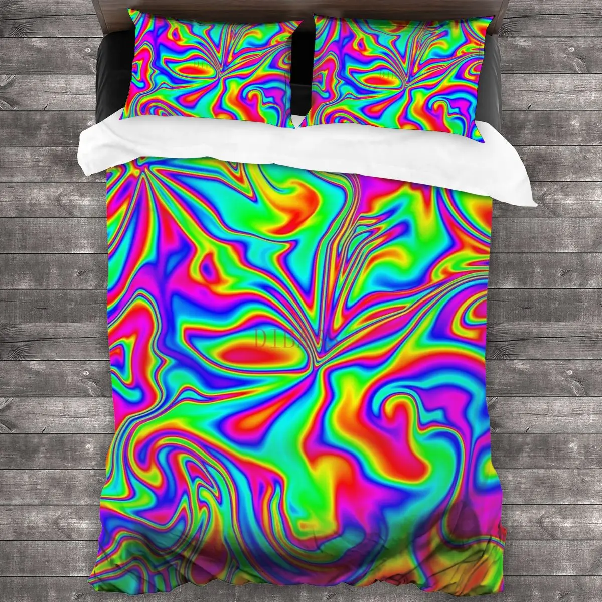 

Психоделический Радужный мраморный узор, мягкая искусственная кожа с 2 наволочками, пододеяльник на молнии