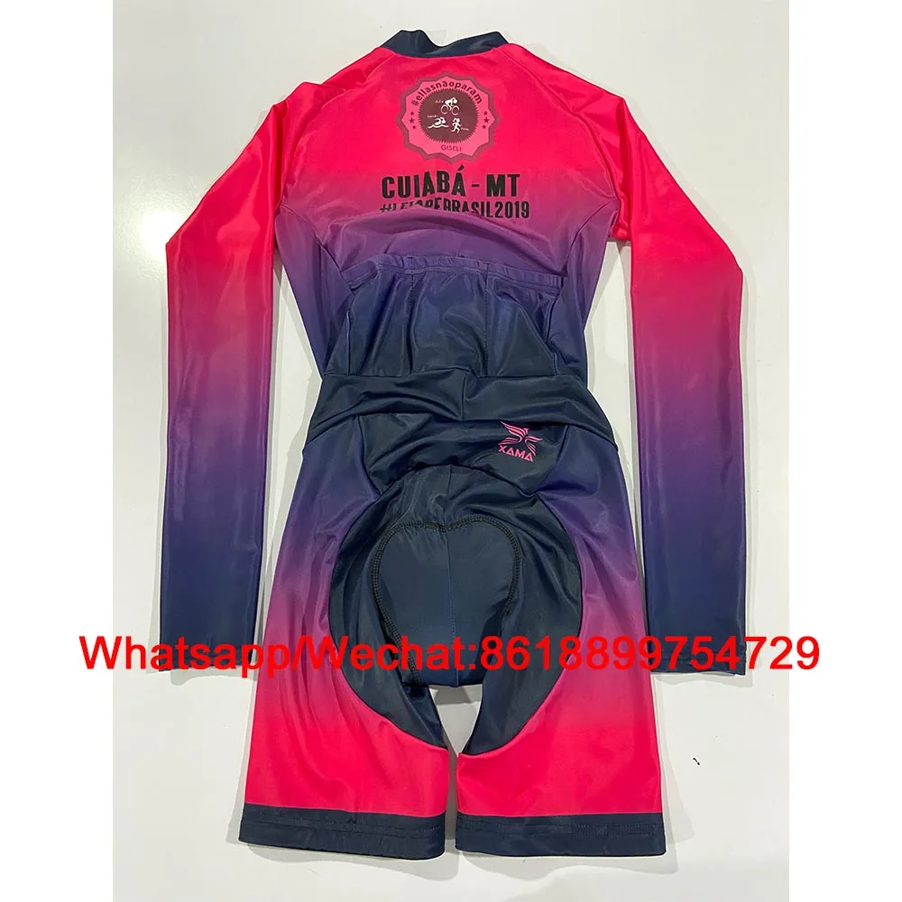 

New Cycling Skinsuit Long Sleeve Triathlon Brazil Women Bike Jumpsuit Trisuit Bodysuit One-piece Conjunto Uniform Ciclismo Race