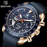 Benyar 2021 New Top Brand Men's Quartz Watch Automatic Waterproof Leather Clock Men's Sports Time Code Table Relogio Masculino