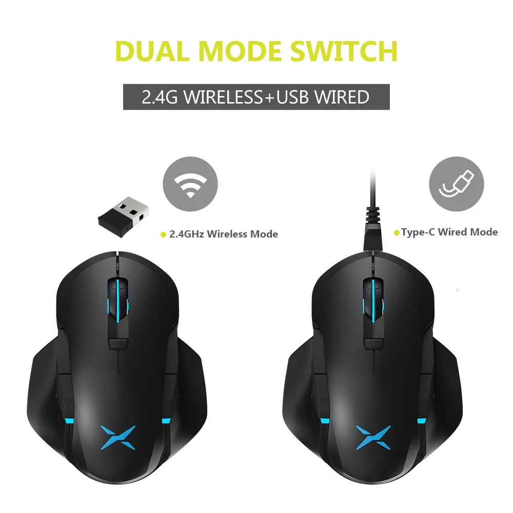 Вертикальная мышь Delux M627 игровой Мышь Сенсор двойной режим