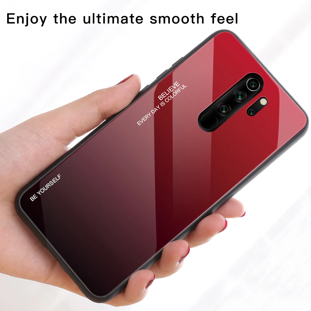 Для Xiaomi Redmi Note 8 Pro Чехол из закаленного стекла роскошный градиентный Мягкий