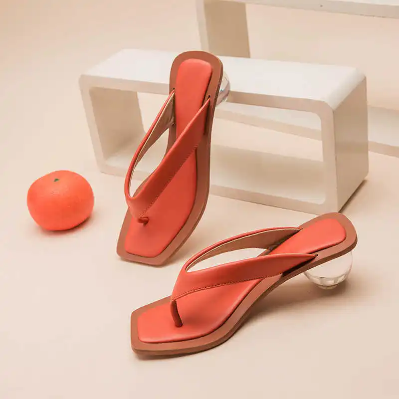 

summer new 2021 size sandals for women fashion slippers 5cm heels 43
