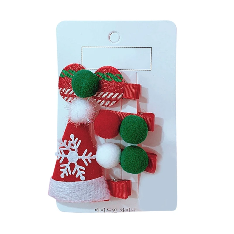 Cute Girls Hair Clips Christmas Santa Claus Design Hair Pin Set Children Hairpin Princess Hair Accessories