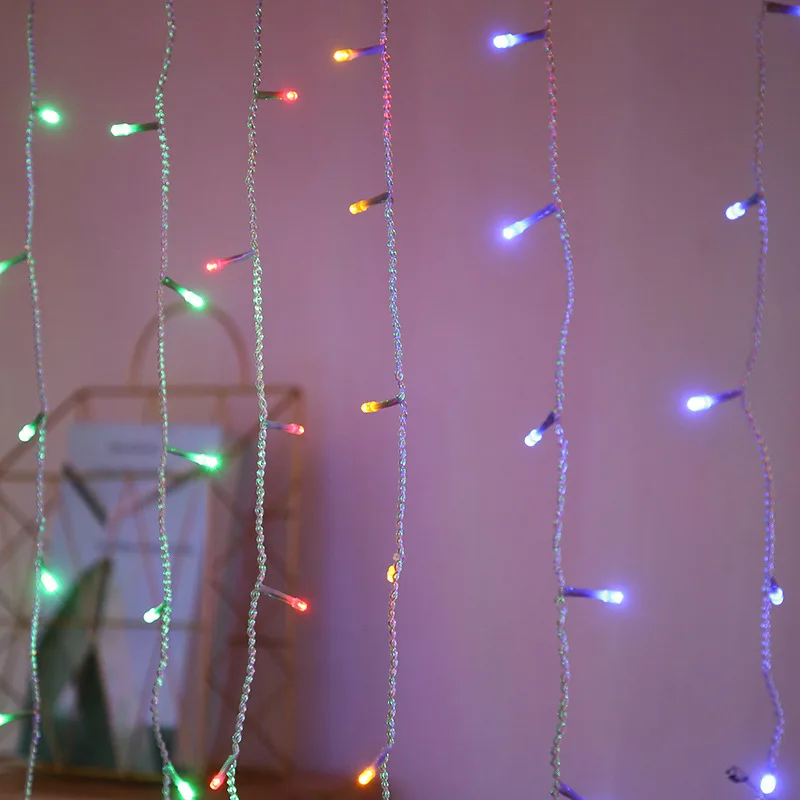 3.5m multicolor Новогоднее рождественское освещение наружное украшение 3,5 м 96led Droop 0,5 м Led занавес сосулька струнные огни Рождественские украшения для дома - Цвет: 3.5m multicolor