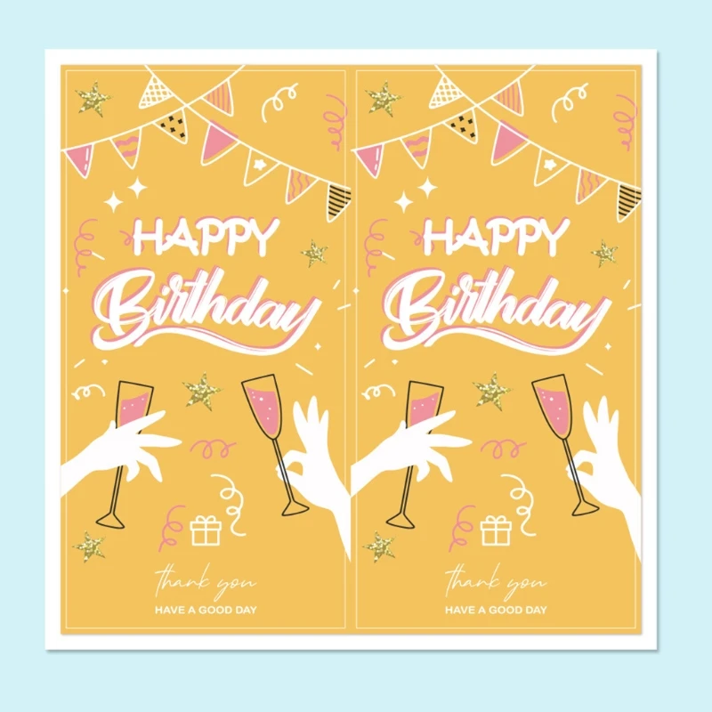 50 листов Упаковочная наклейка на день рождения | Канцтовары для офиса и дома