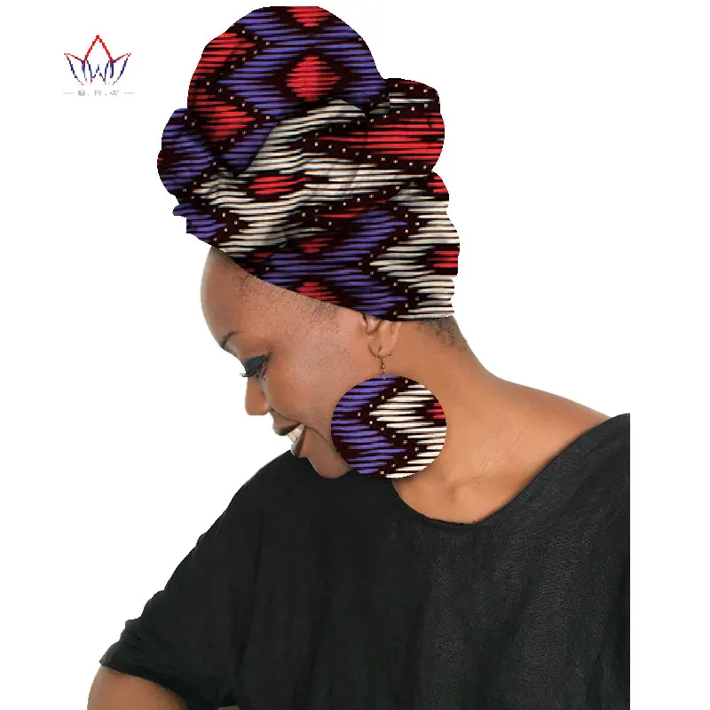2020 в африканском стиле Анкара серьги комплект Комплект и соответствие Headtie воск