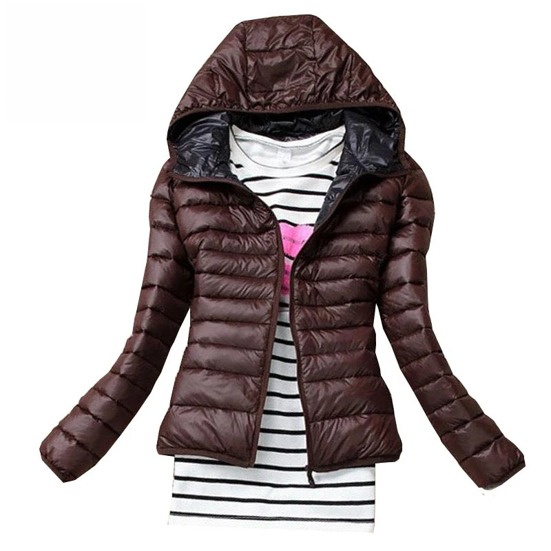 

New Winter Jacket Women Outerwear Slim Hooded Down Jacket Woman Warm Coat padded