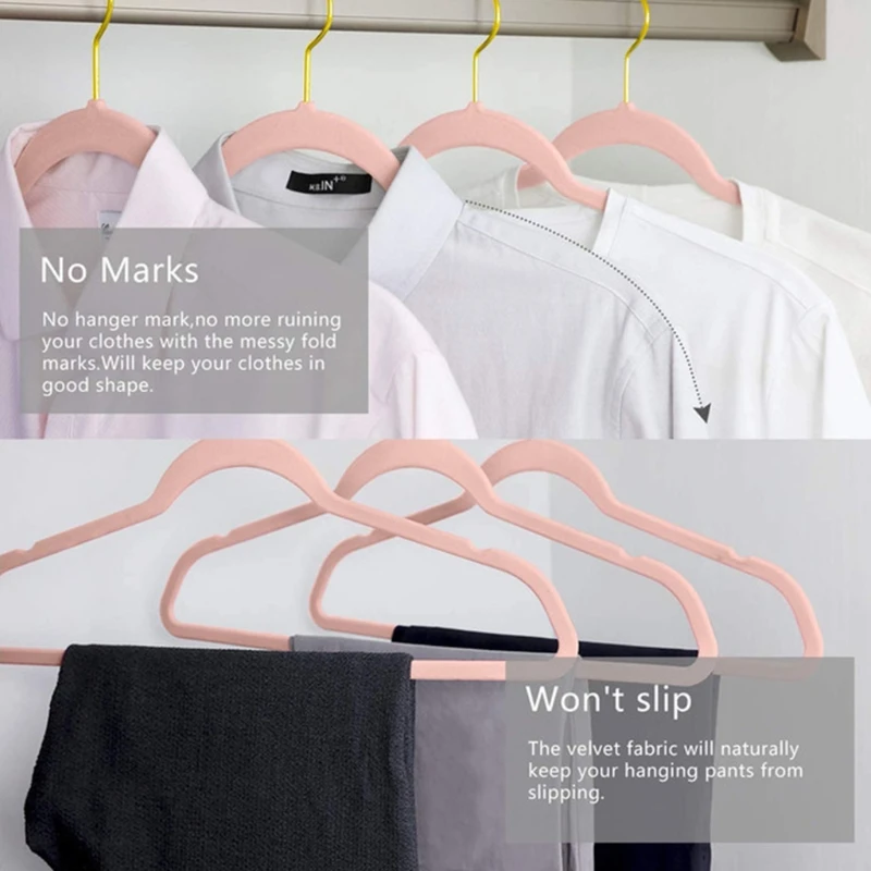 

20 Pcs Non-slip Clothes Hanger Clothes Rack Coat Suit Shirt Pants Hanger Wardrobe Clothing Storage Hanging Rack Practical tools