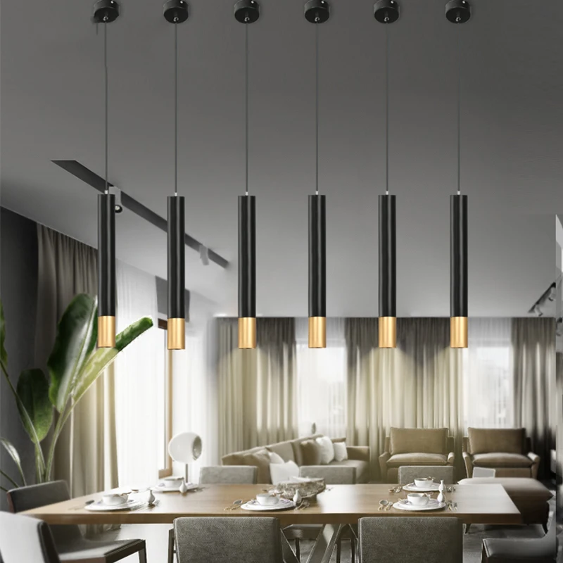 Nordic Minimalist Hanging LED Pendant Lamp Lighting Modern Black Round Pendant Lights Hotel Bedroom Bar Living Room Hanging Lamp