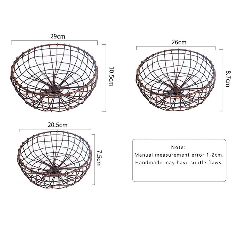 Металлическая медная корзина для хранения в стиле ретро настольный органайзер