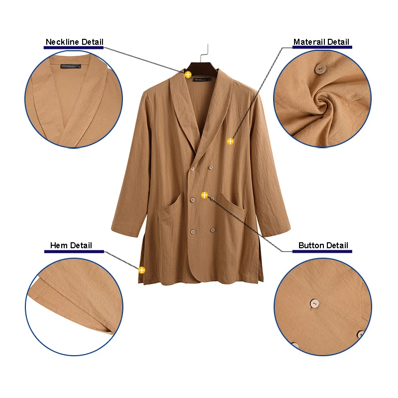 

Vintage Linen Blazers Women's Autumn Coats 2021 ZANZEA Casual Long Sleeve Outwear Female Button Tunic Plus size Split Overcoats