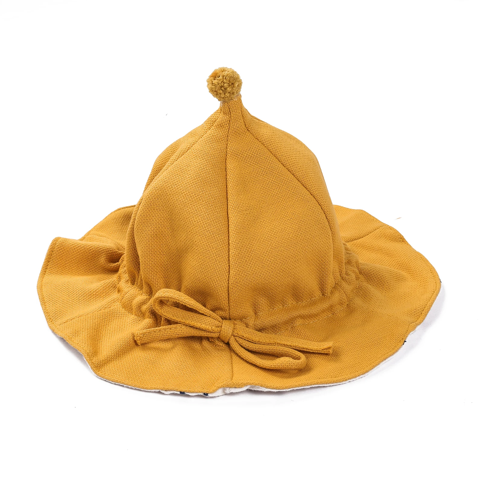 Шапка для малышки-ребенка на лето с широкими полями и украшением в виде банта оттенка однотонная, рыбацкая шляпа для детей, панама, милый бини, пляж.