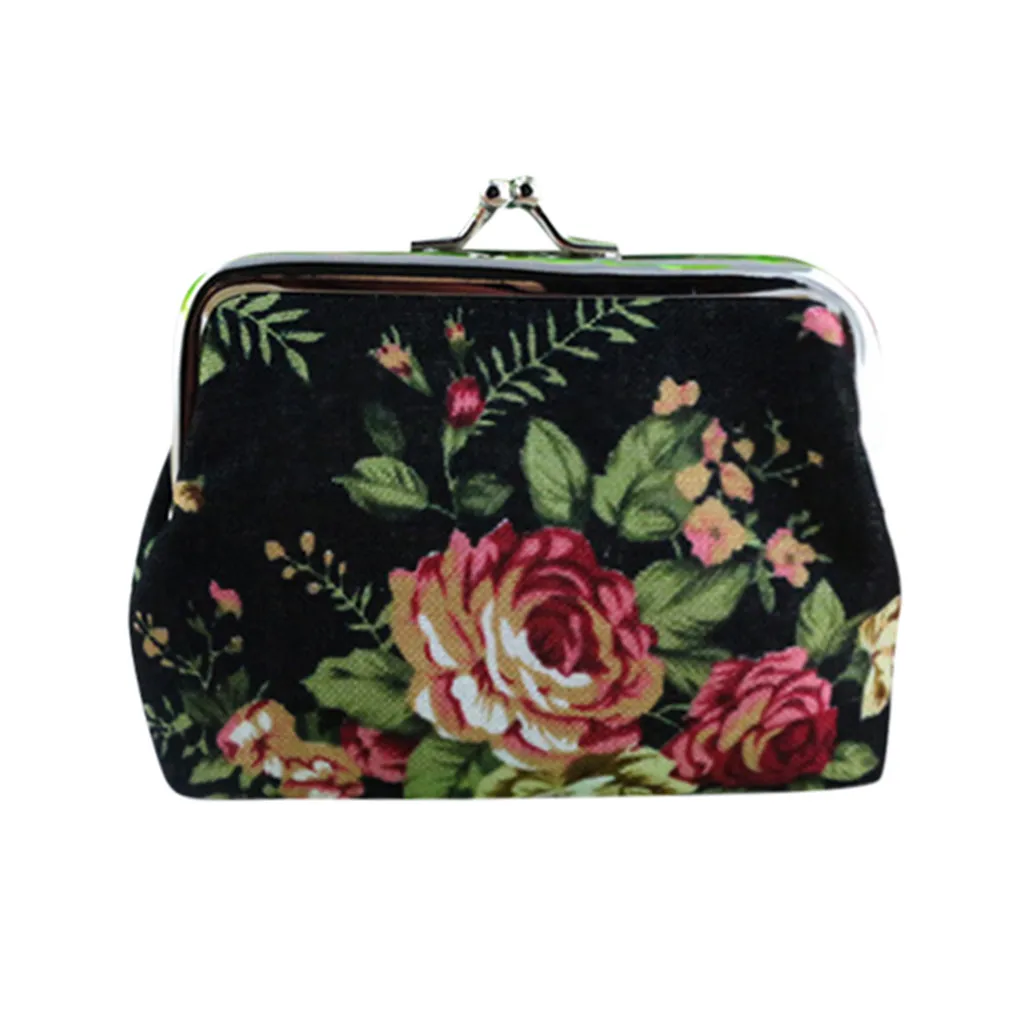 Креативный Кошелек для монет из парусины с розовой пряжкой сумка ткани Женская