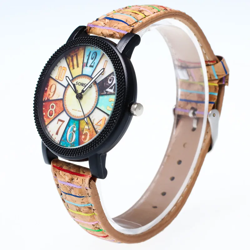 

Harajuku Graffiti Pattern Leather Band Analog Quartz Vogue Wrist Watches reloj de mujer zegarek damski montre femme