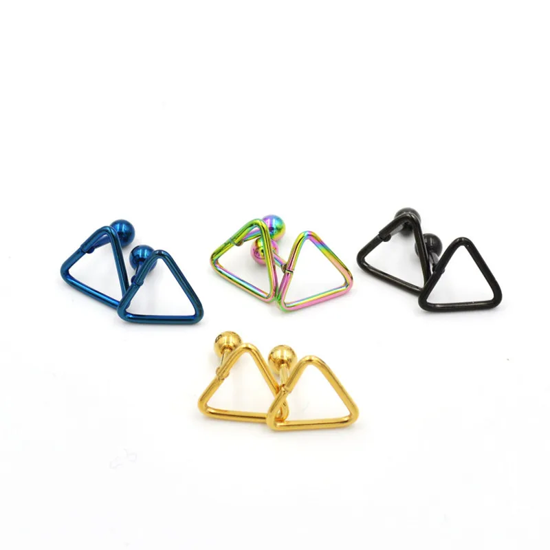 Нержавеющая сталь поддельные Trianglular серьги мяч бровей Кольца для пирсинга