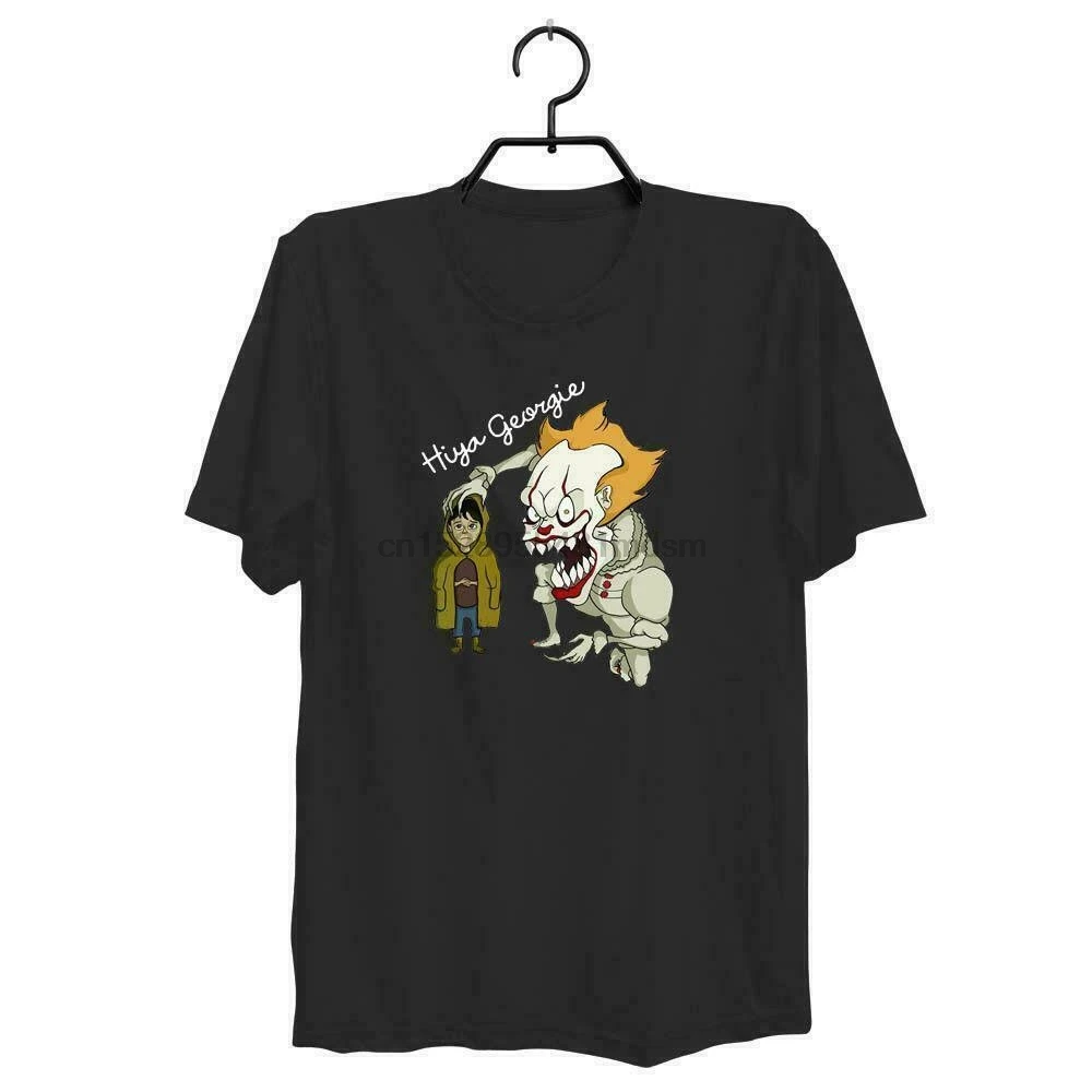 HIYA Джорджи Это унисекс черный хлопок взрослых PENNYWISE клоун рубашка Размеры S XXXL