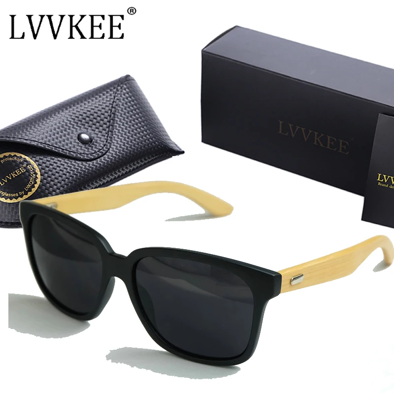 LVVKEE высококачественные деревянные мужские солнцезащитные очки ручной работы