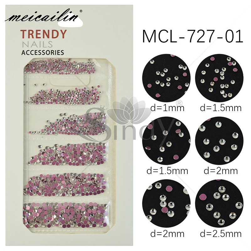 Разноразмерные Белые Стразы для ногтей из стекла AB s розовые зеркальные Подвески