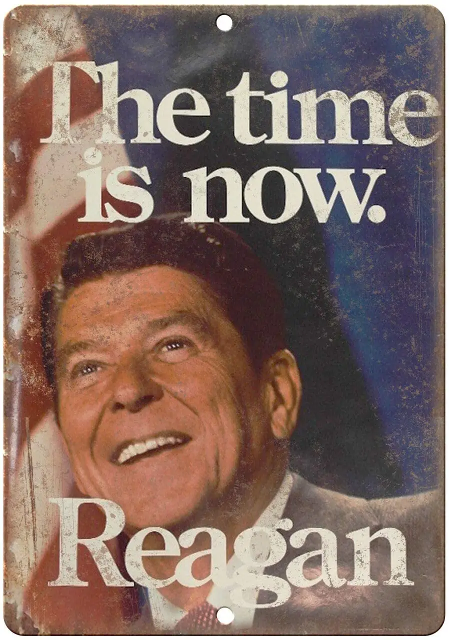 Ronald Reagan 8x12 дюймов винтажный Ретро Декор металлический жестяной знак|Таблички и