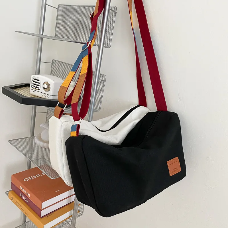 

Fashion Canvas Crossbody Bags for Women 2022 New Luxury Handbags High Quality Shoulder Bags Ladies Tote Bags with Wide Straps