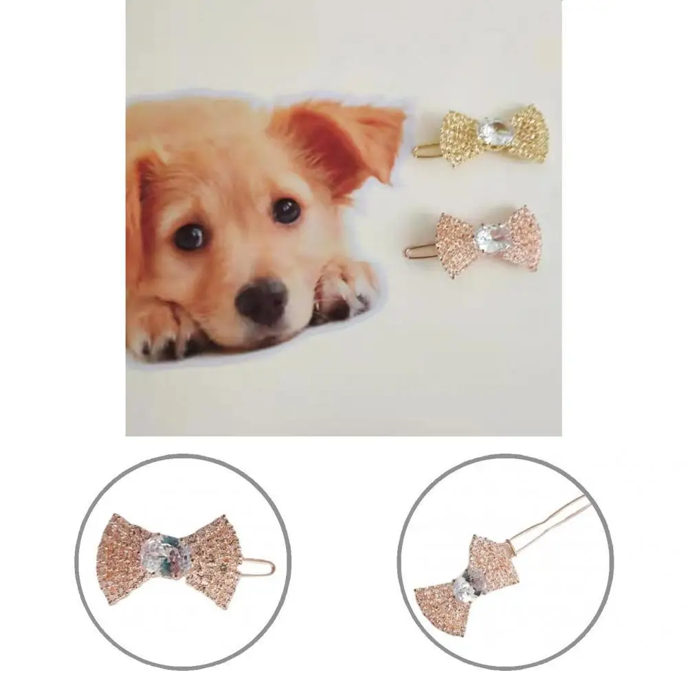 

Pets Hairpins Details Restored Lovely Adorable Barrette Crystal Princess Bow Hairpin