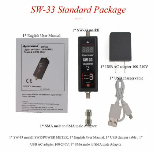 Surecom SW33 SW-33 100W Power &amp SWR Meter 100MHz ~ 520MHz VHF/UHF Walkie Talkie | Электроника