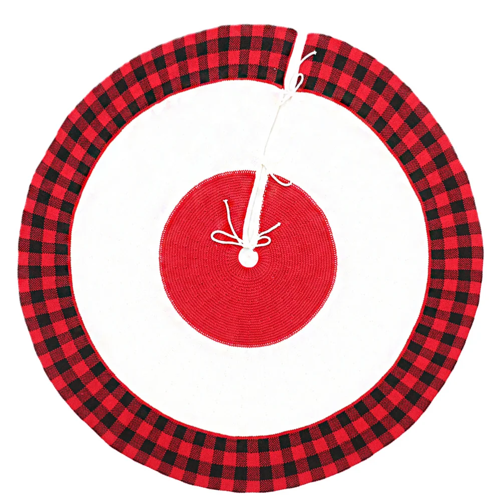 1 шт. 48-дюймовая юбка с рождественской елкой трикотажная клетчатая